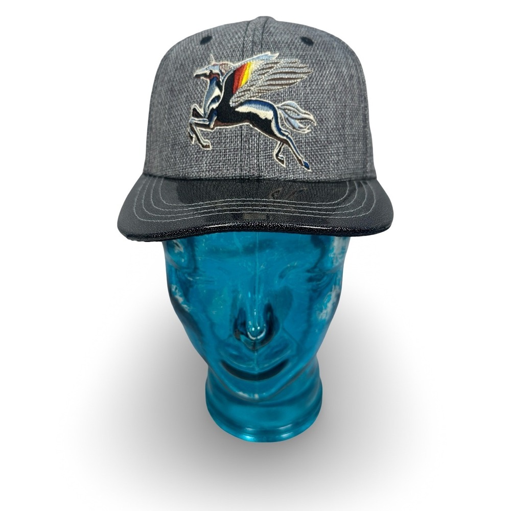 Gray Embroidered Pegasus Baseball Cap - Women's Hat
